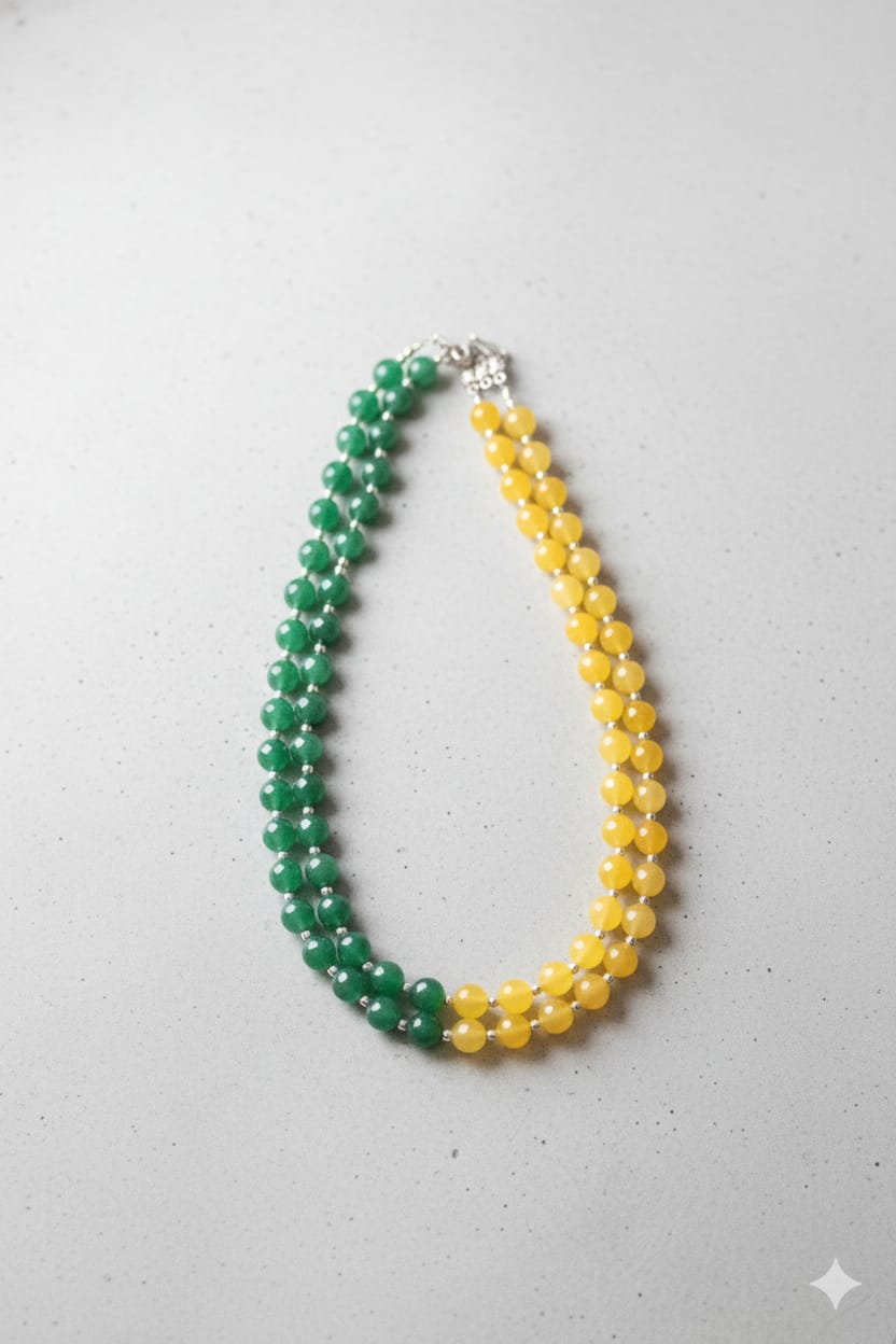 Dual-Tone Jade Bead Necklace - Image 5