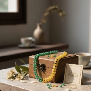 Dual-Tone Jade Bead Necklace