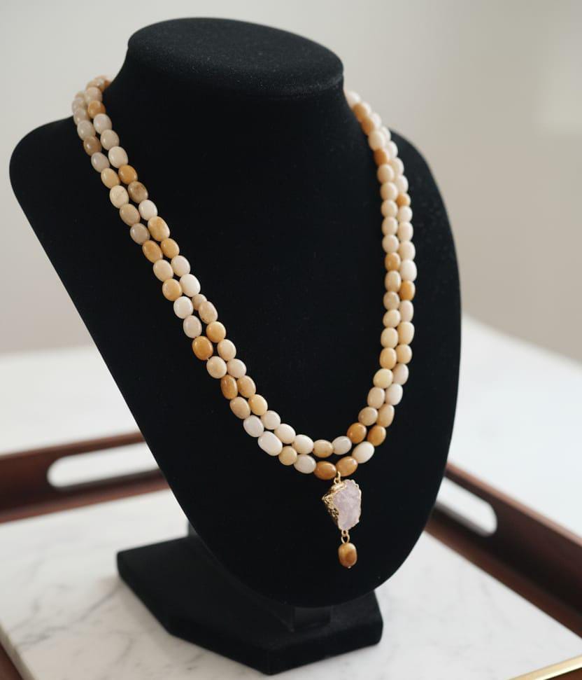 Yellow Jade Bead Necklace